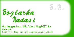 boglarka nadasi business card